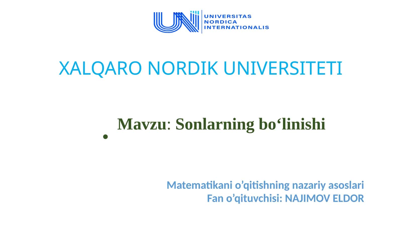 Sonlarning bo‘linishi
