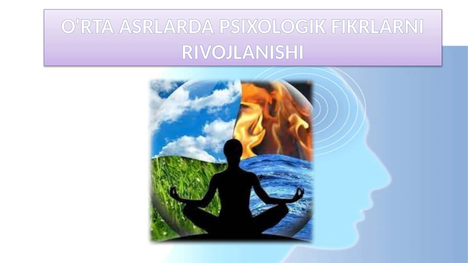 O'RTA ASRLARDA PSIXOLOGIK FIKRLARNI RIVOJLANISHI