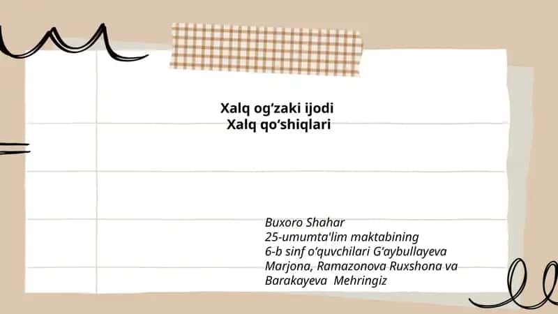 Xalq qoʻshiqlarining taʼrifi va funksiyalari