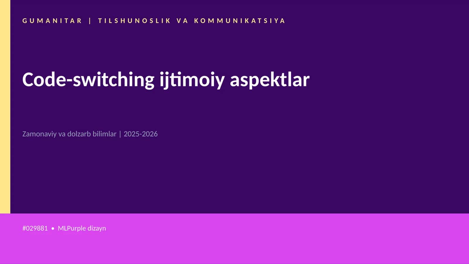 Code-switching ijtimoiy aspektlar
