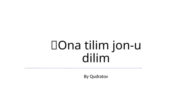 U Janim Tilini Gapiradi