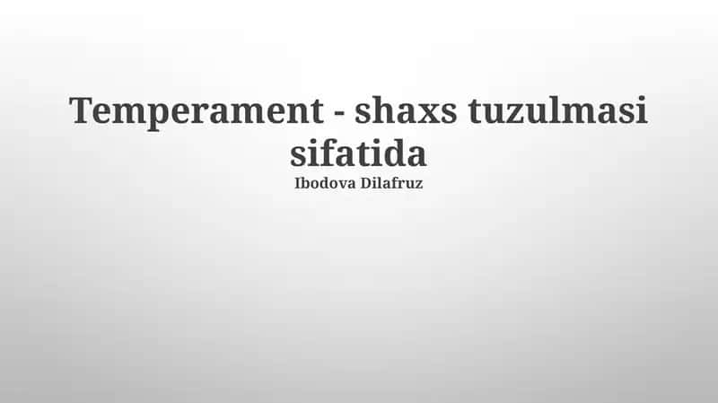Ayzenbergning temperament turlari