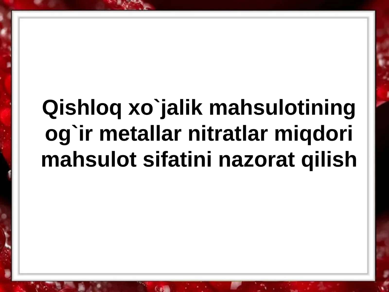 Mahsulot sifatini nazorat qilish
