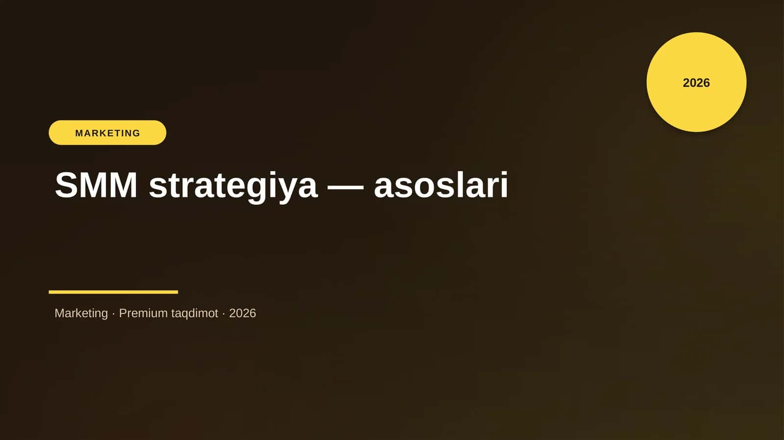 SMM strategiya — asoslari