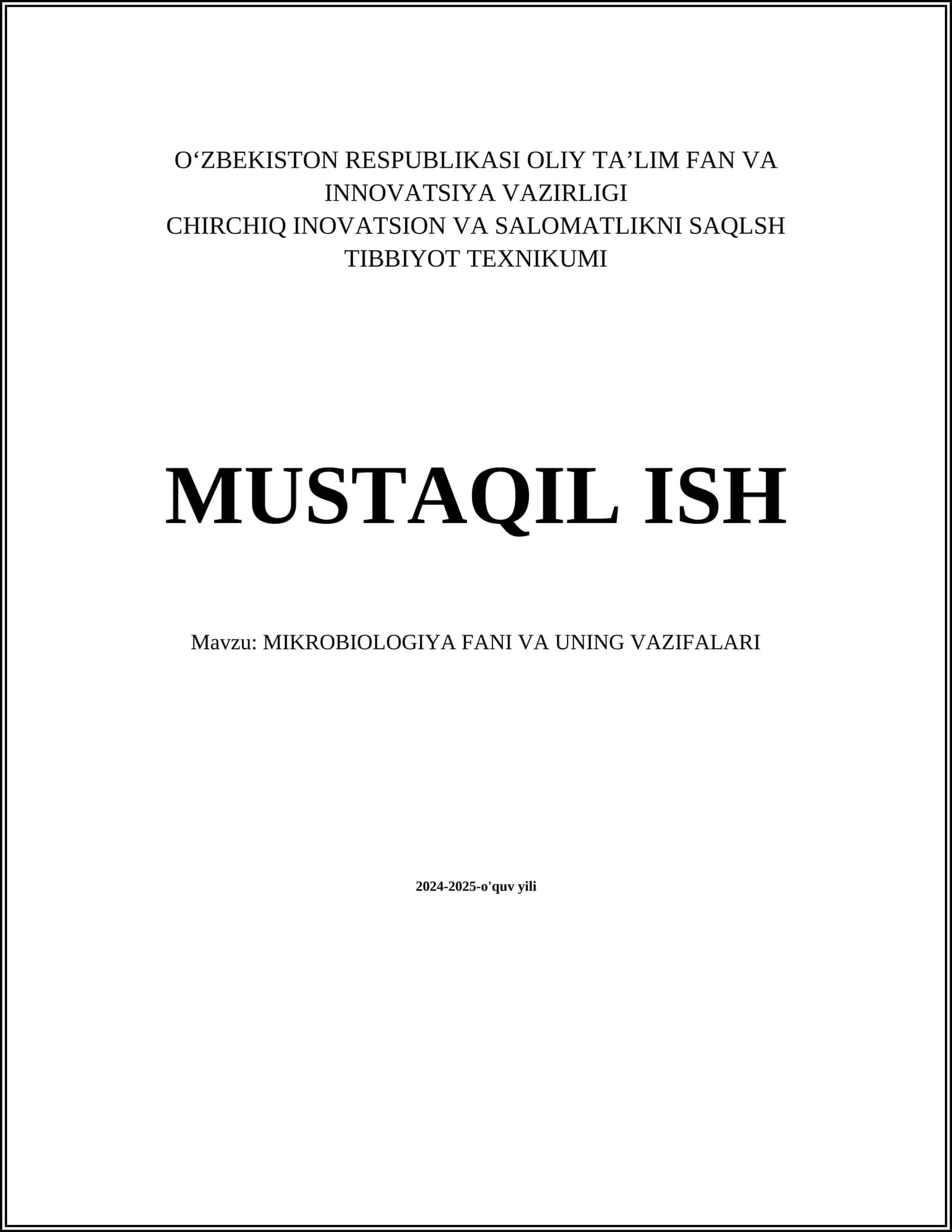 Mikrobiologiya Fani va Uning Vazifalari
