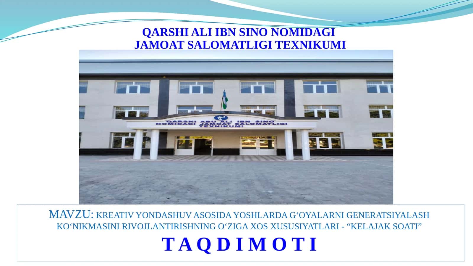 QARSHI ALI IBN SINO NOMIDAGI JAMOAT SALOMATLIGI TEXNIKUMI