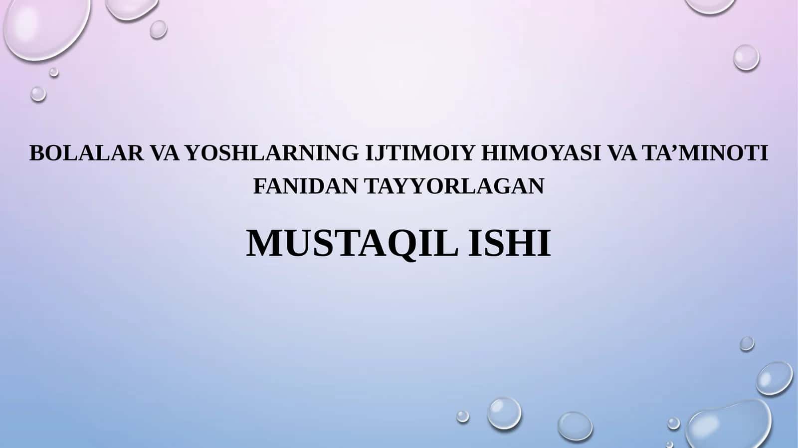 Xavf ostida bo‘lgan oilalar va bolalar bilan tibbiy va psixologik ish