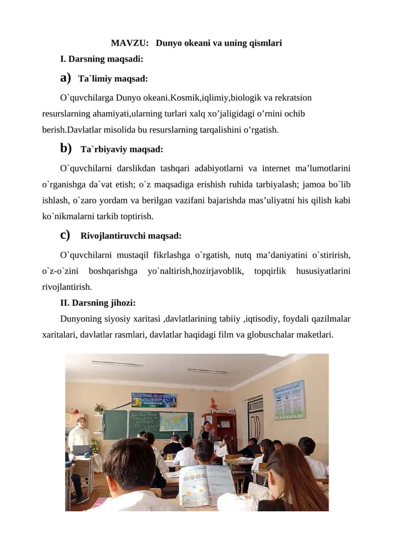 Dunyo okeani va uning qismlari