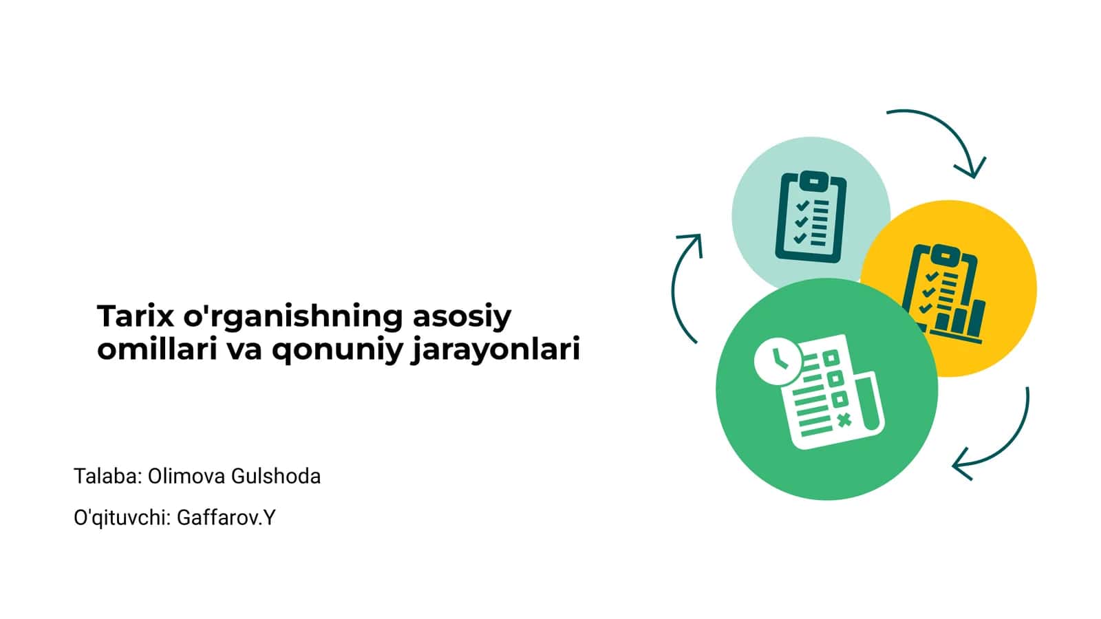 Tarix o'rganishning asosiy omillari va qonuniy jarayonlari