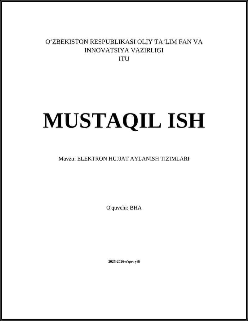 ELEKTRON HUJJAT AYLANISH TIZIMLARI