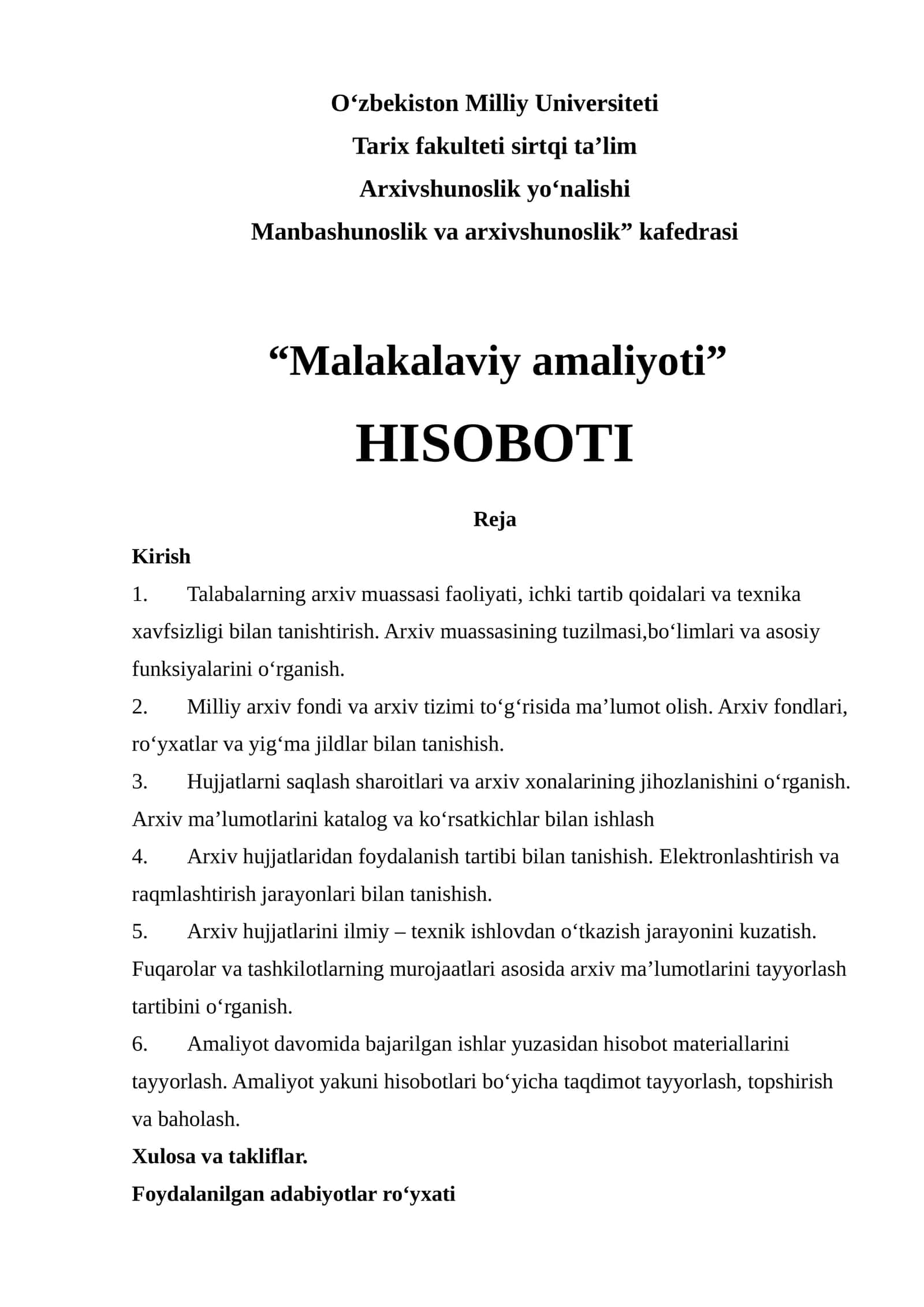 “NKMK” AJ “Qizilqum” kon boshqarmasi arxivi faoliyati