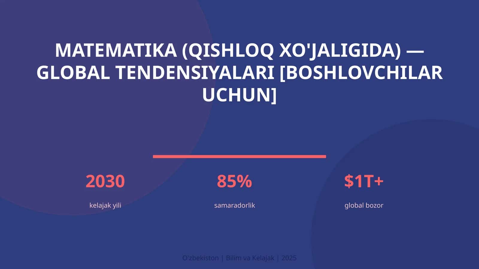 Matematika (Qishloq xo'jaligida) - Global Tendensiyalari