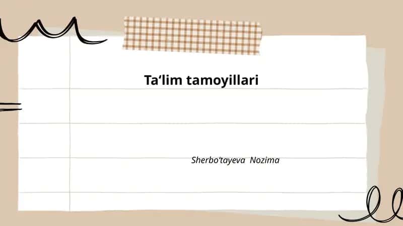 Ta‘lim tamoyillari