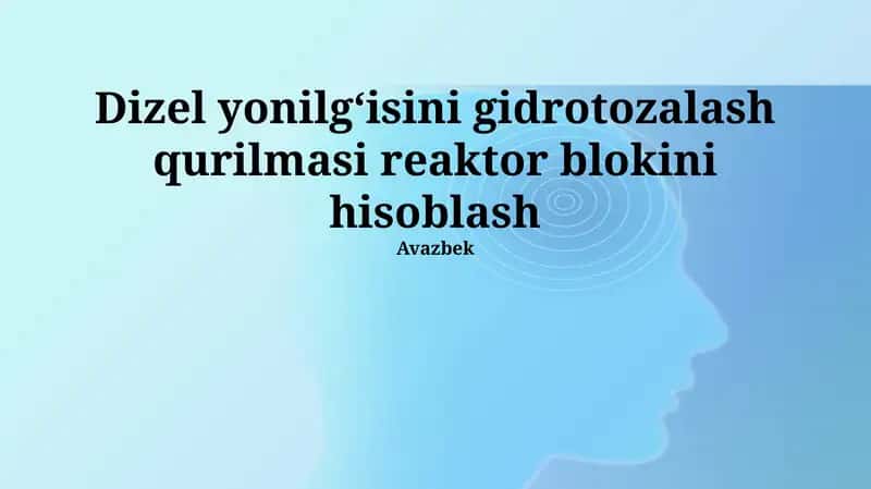 Dizel yoqilg'isi gidrotozalash qurilmasi reaktor bloki