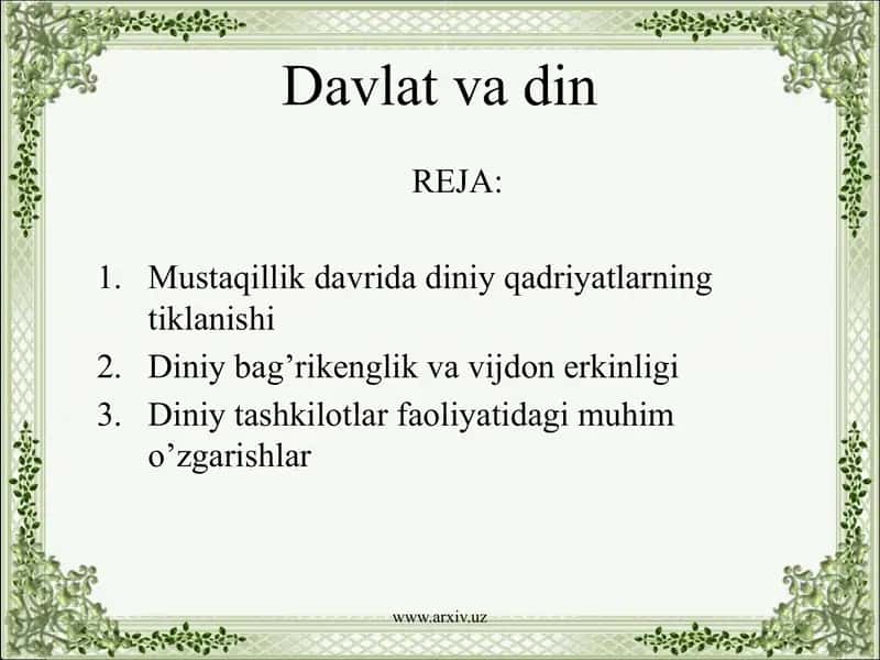 Davlat va din
