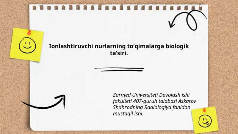 Radiologiya fanidan mustaqil ish