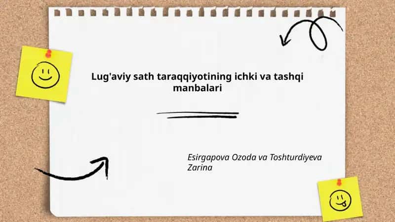 Lug'aviy sath taraqqiyotining ichki va tashqi manbalari