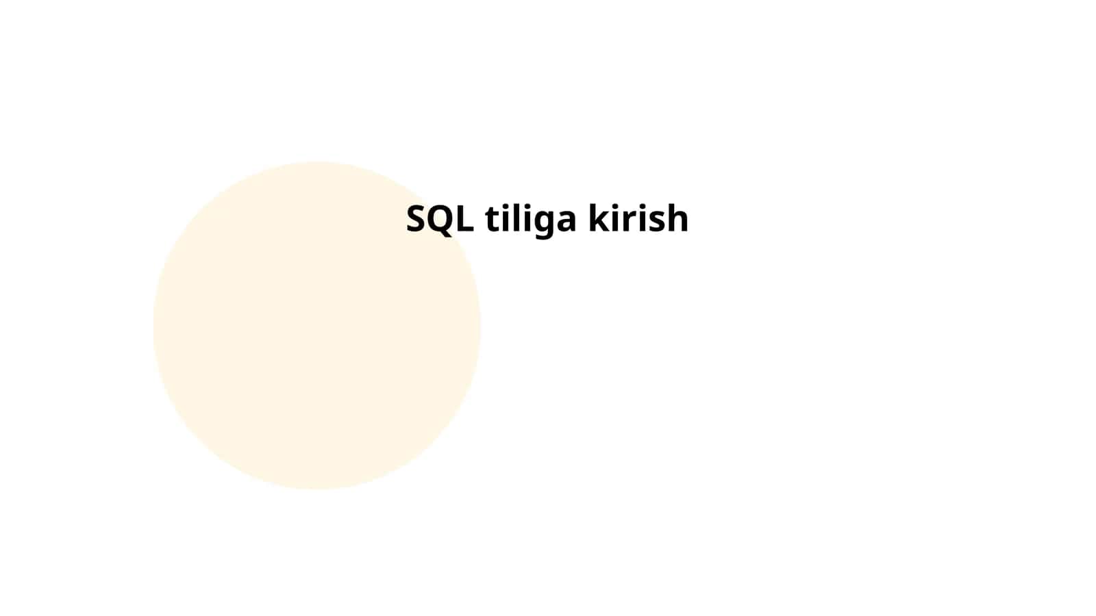 SQL tiliga kirish