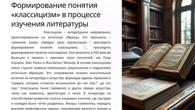 Формирование понятия «классицизм» в процессе изучения литературы