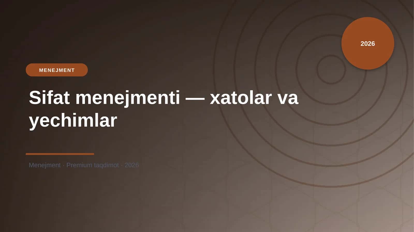 Sifat menejmenti — xatolar va yechimlar
