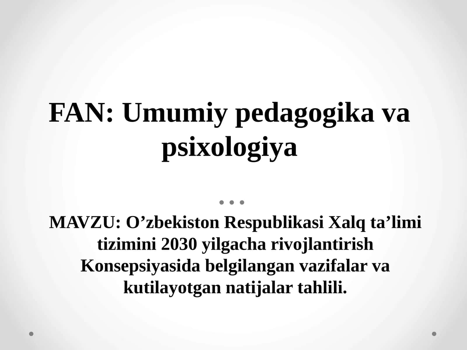 O’zbekiston Respublikasi Xalq ta’limi tizimini 2030 yilgacha rivojlantirish Konsepsiyasida belgilangan vazifalar va kutilayotgan natijalar tahlili