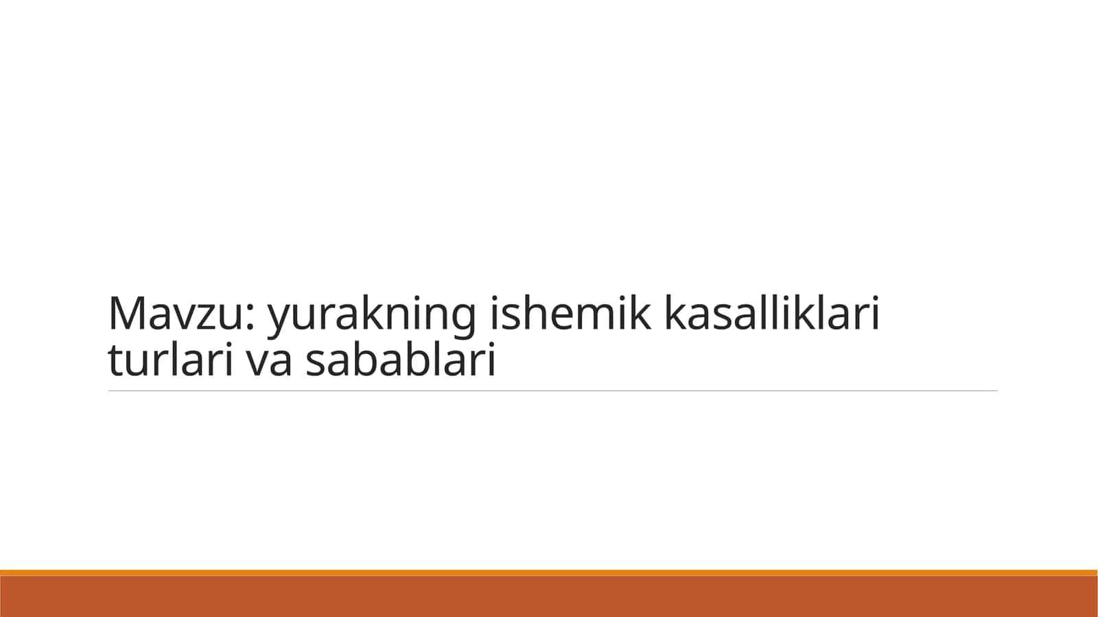 Yurak ishemik kasalliklari