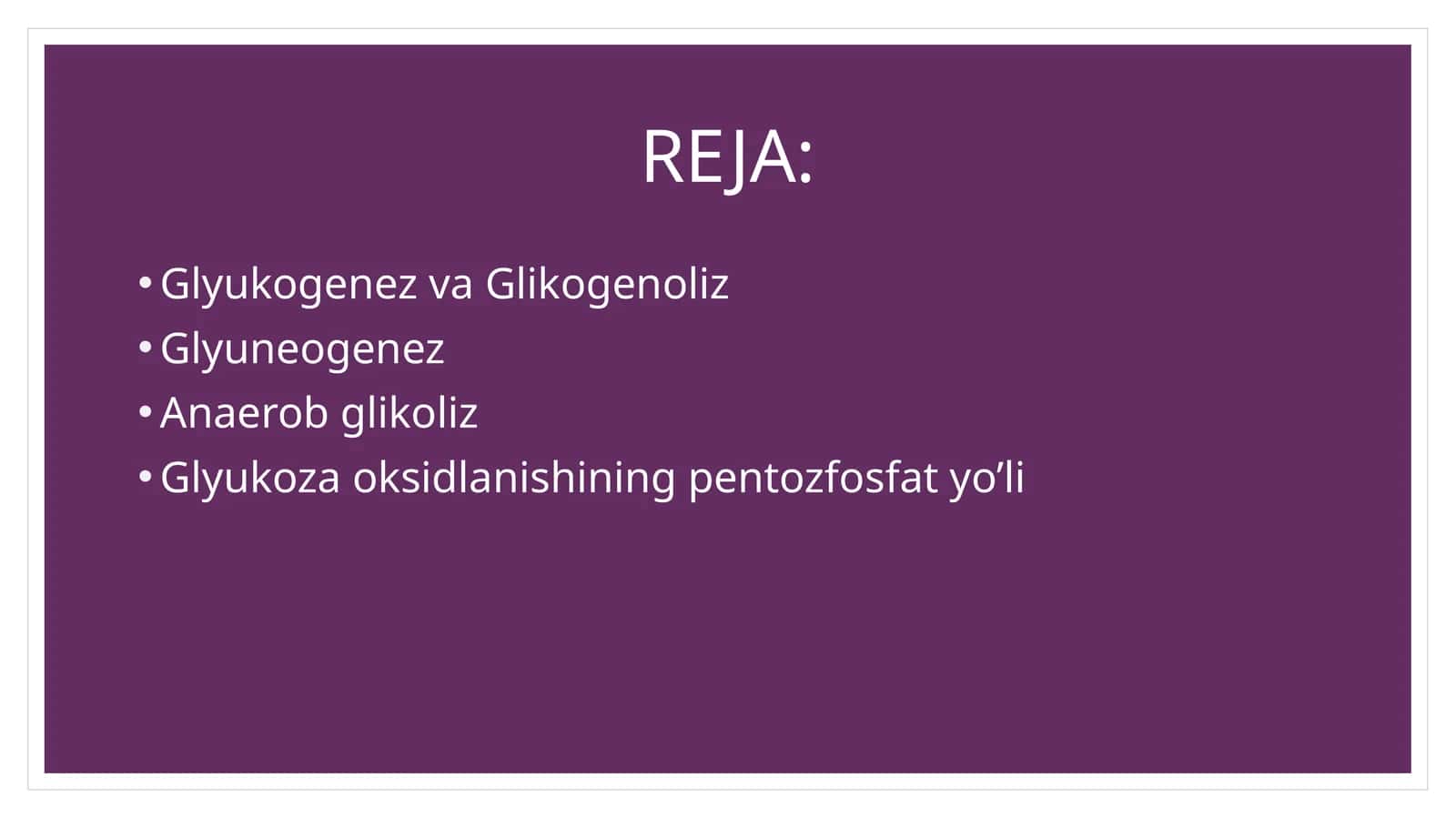 Glyukoza metobolizmi biokimyosi