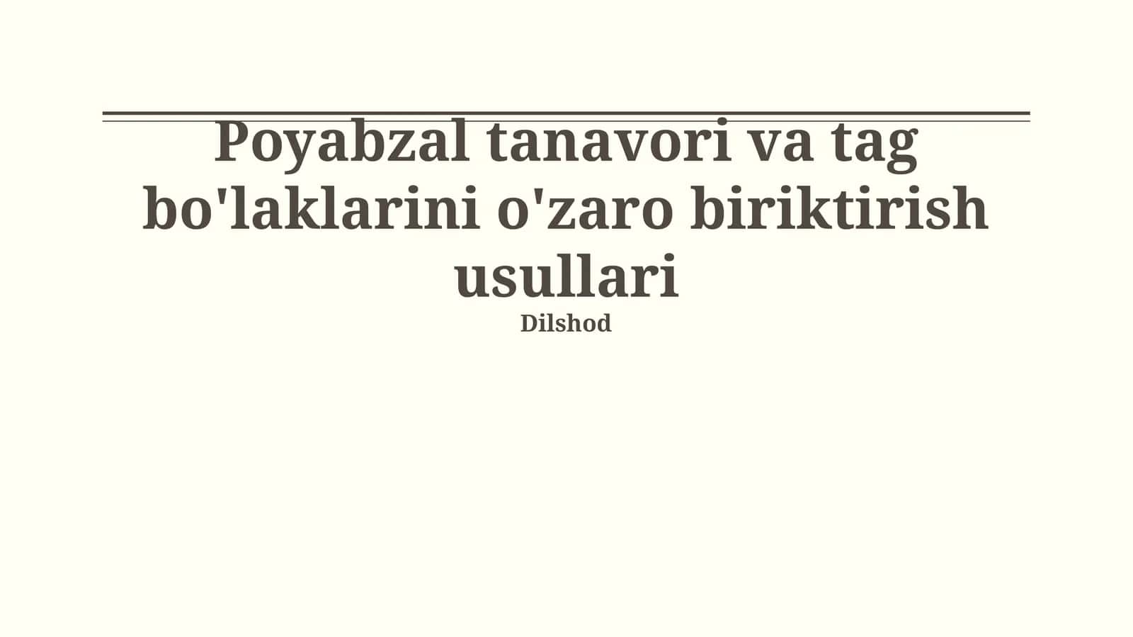 Poyabzal tanavori va tag bo'laklarini o'zaro biriktirish usullari