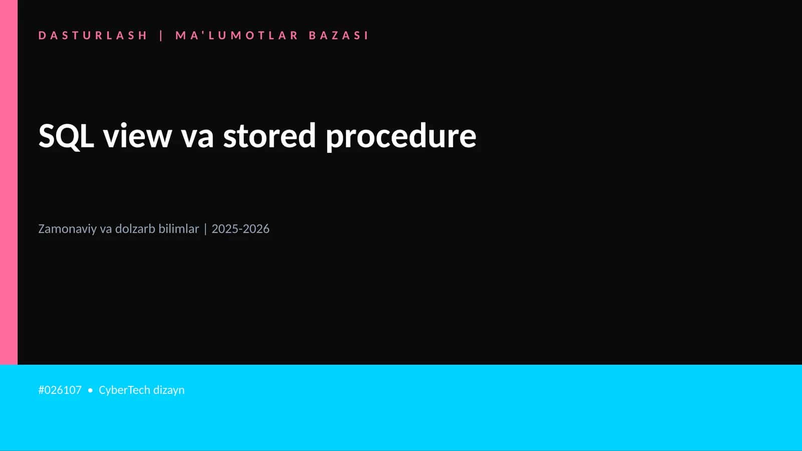 SQL view va stored procedure