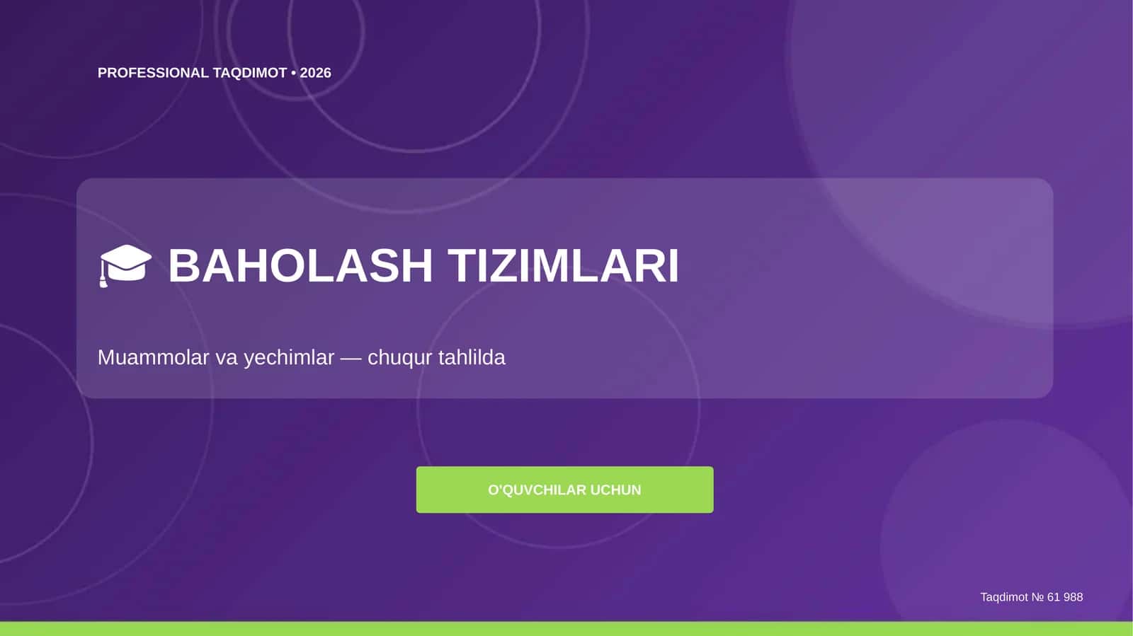 BAHOLASH TIZIMLARI