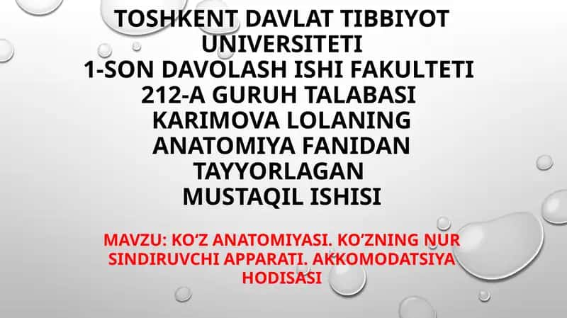 ko'z anatomiyasi