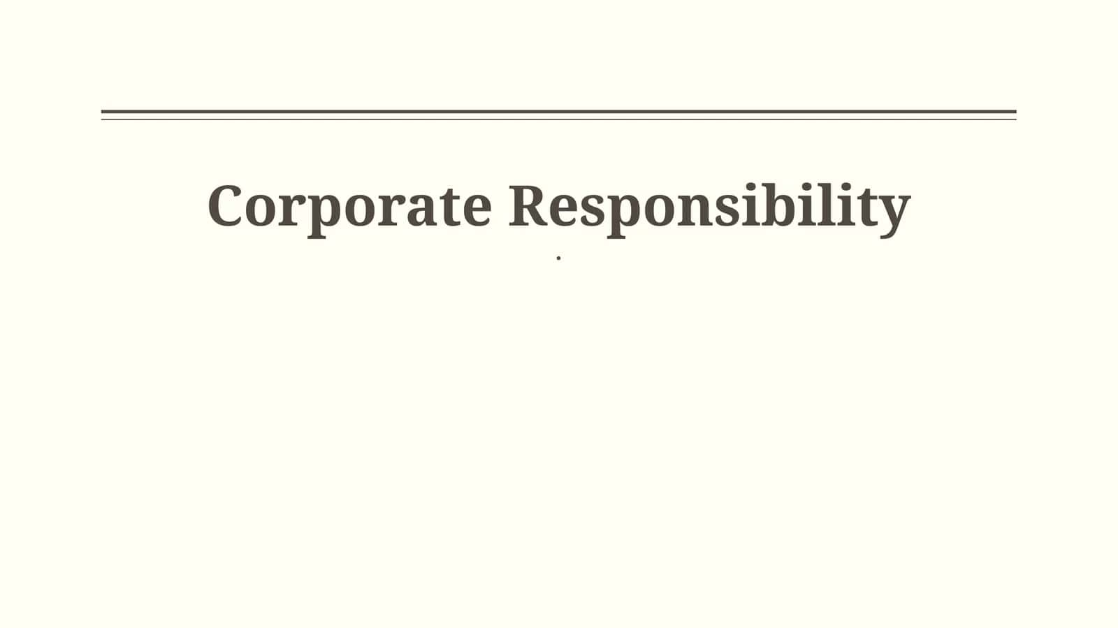 Corporate Responsibility