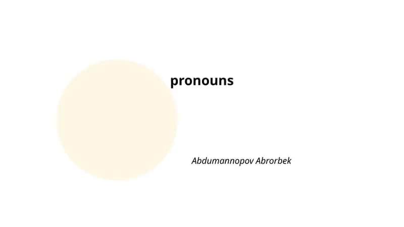 Pronouns
