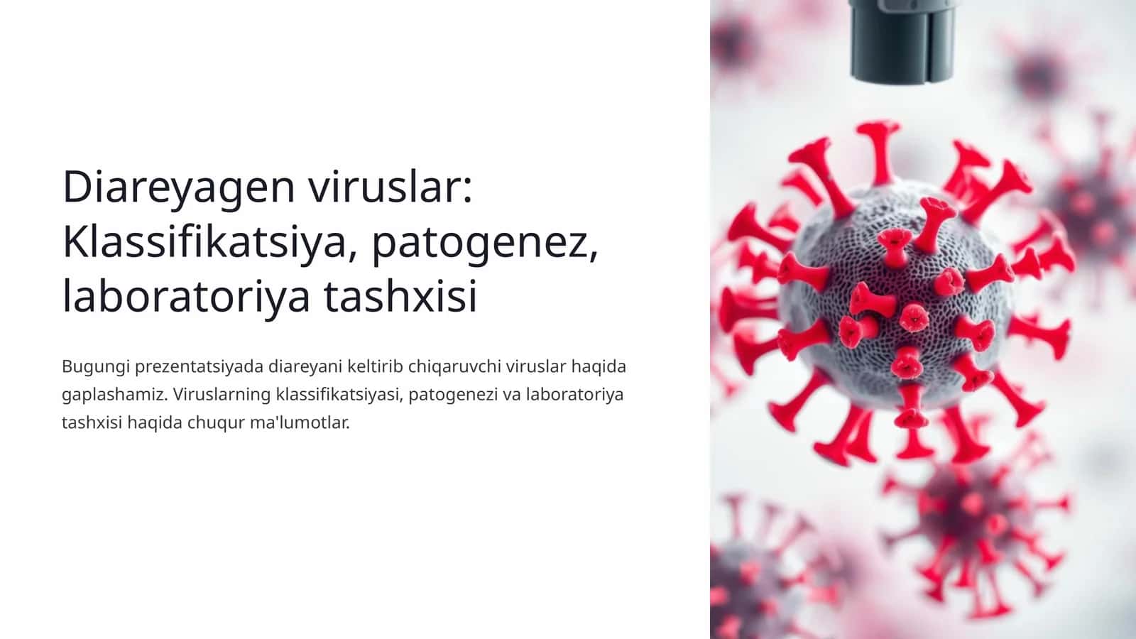 Diareyagen viruslar: Klassifikatsiya, patogenez, laboratoriya tashxisi