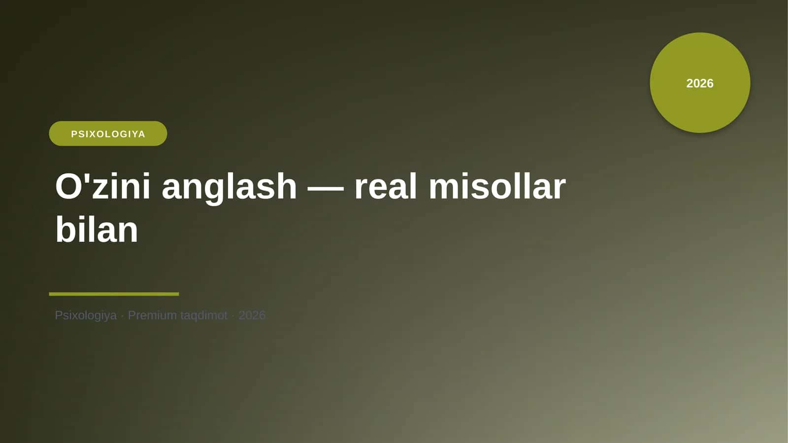 O'zini anglash — real misollar bilan