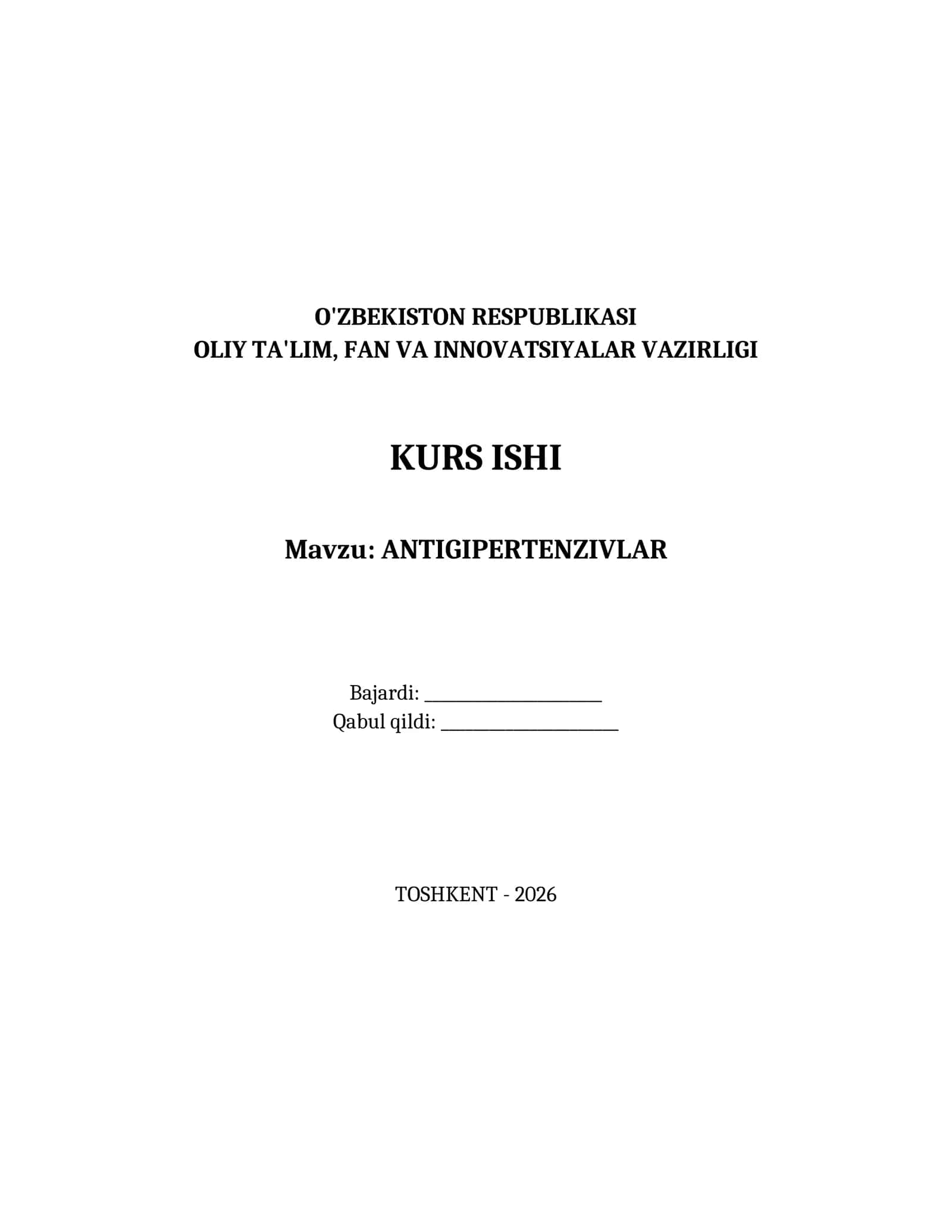 ANTIGIPERTENZIVLAR