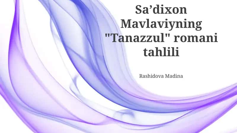 Tanazzul romanining tahlili