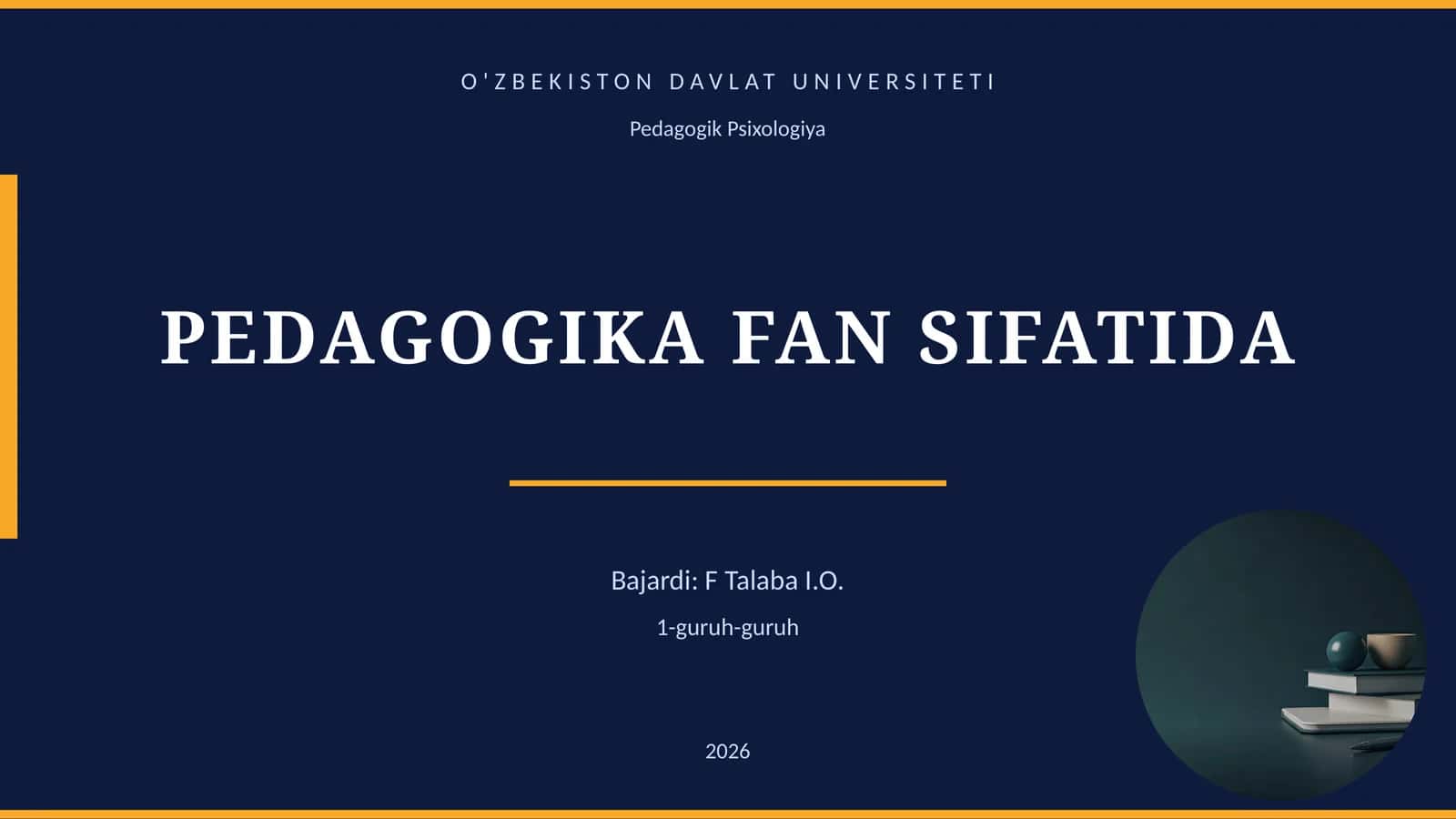 PEDAGOGIKA FAN SIFATIDA
