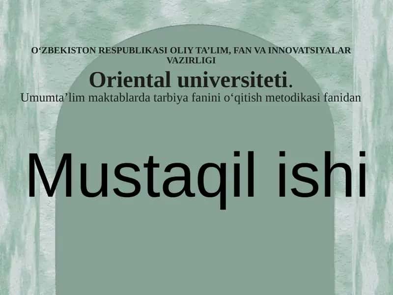 Ta’lim tamoyillari va ularning tasnifi