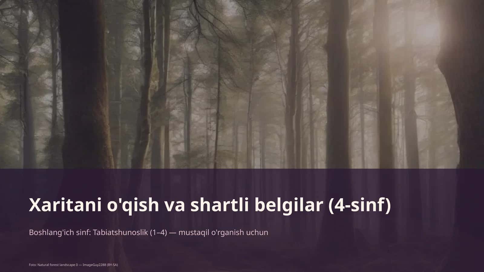 Xaritani o'qish va shartli belgilar (4-sinf)
