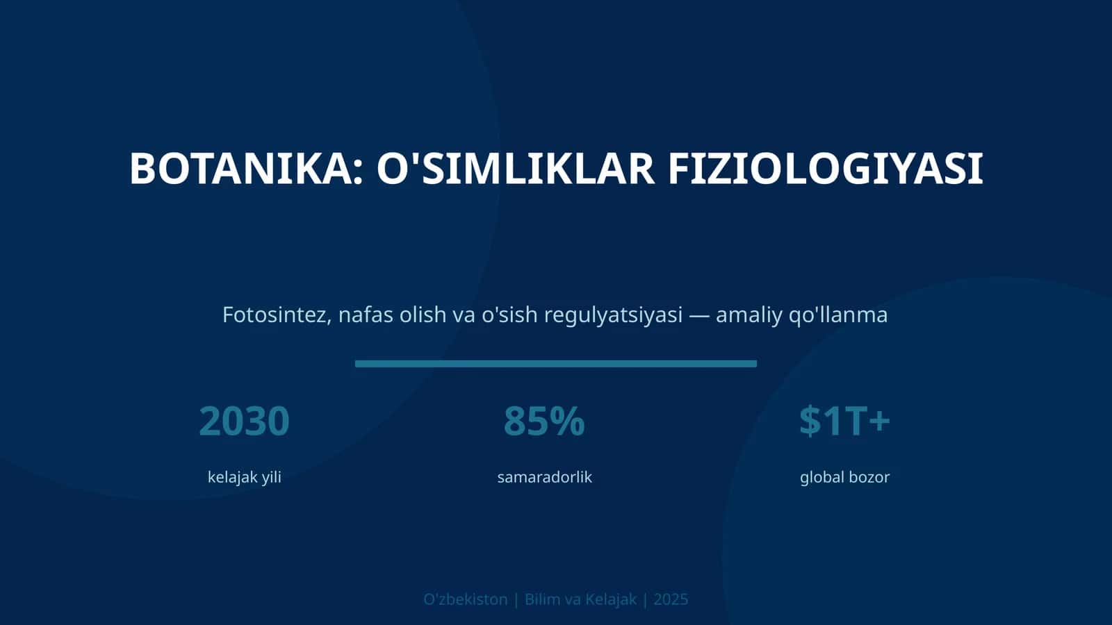 Botanika: O'SIMLIKLAR FIZIOLOGIYASI