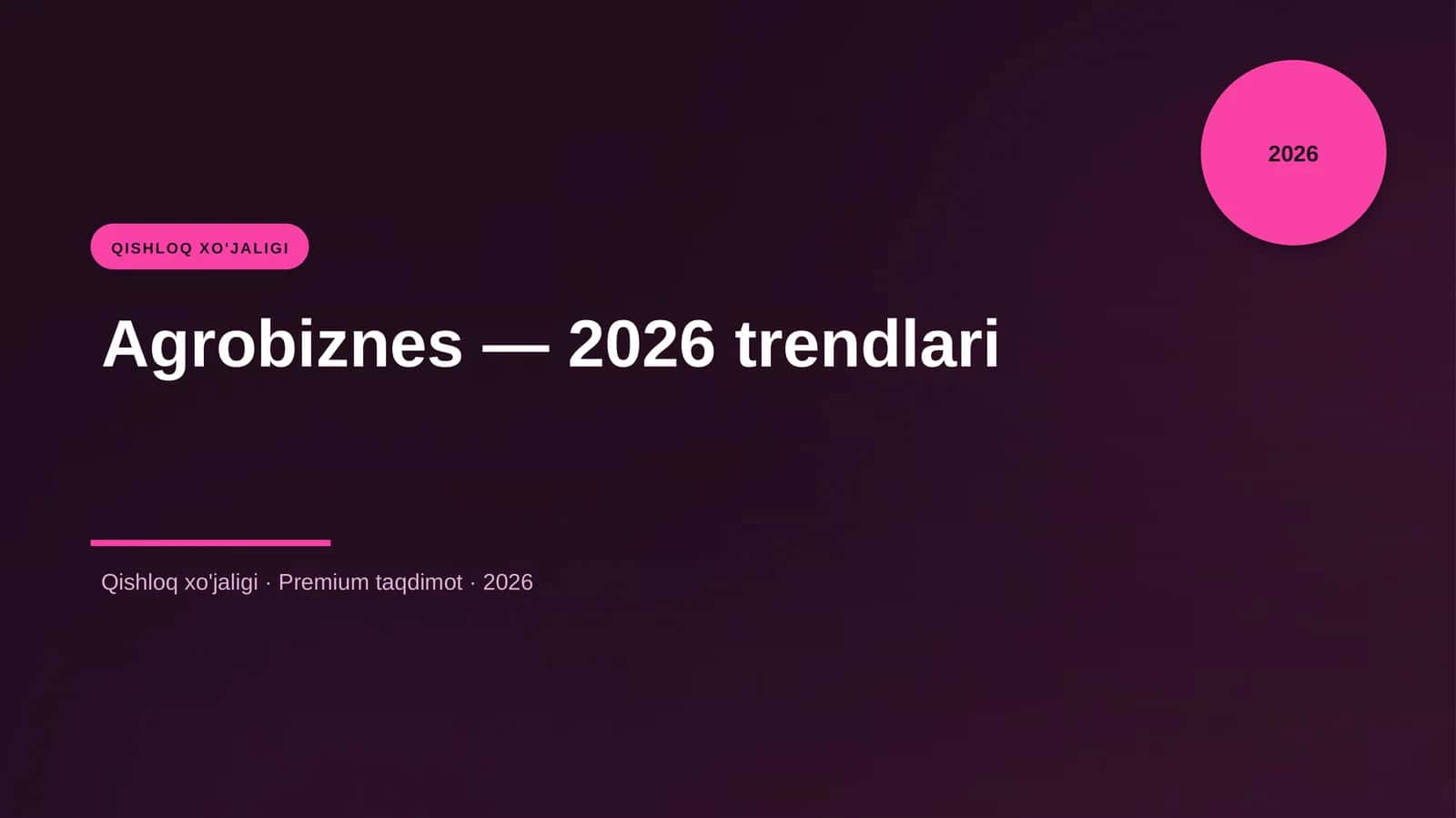 Agrobiznes — 2026 trendlari
