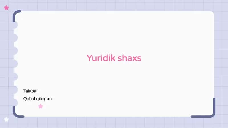 Yuridik shaxs