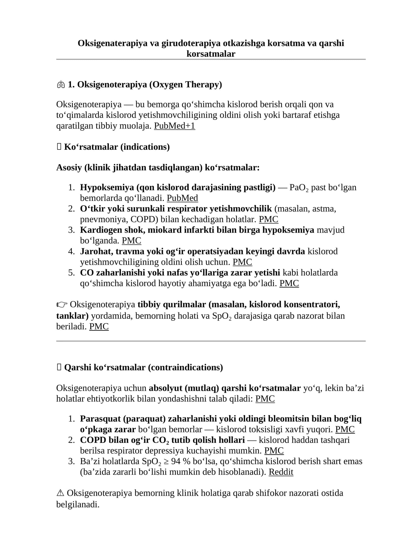 Oksigenoterapiya (Oxygen Therapy)