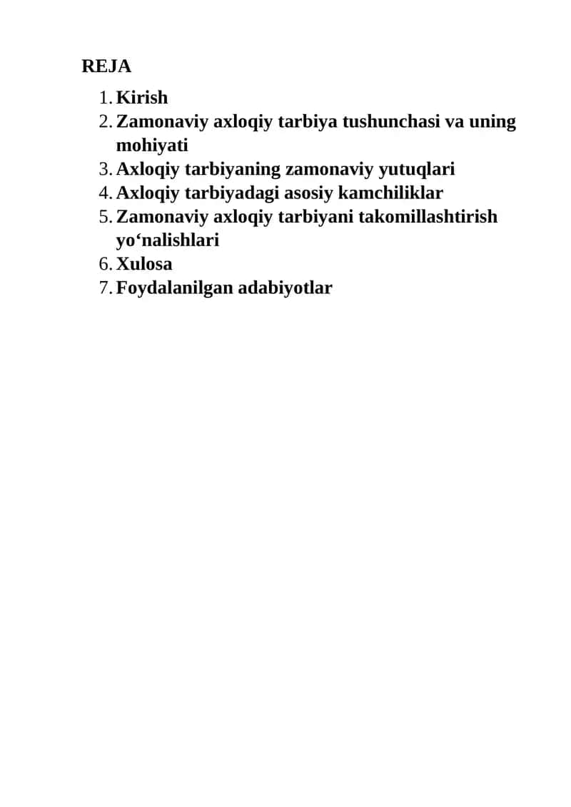 Zamonaviy axloqiy tarbiya