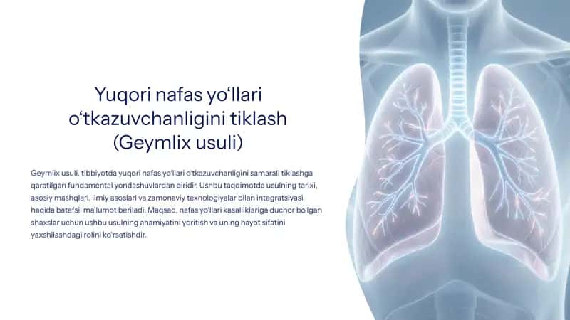 Yuqori nafas yo‘llari o‘tkazuvchanligini tiklash (Geymlix usuli)
