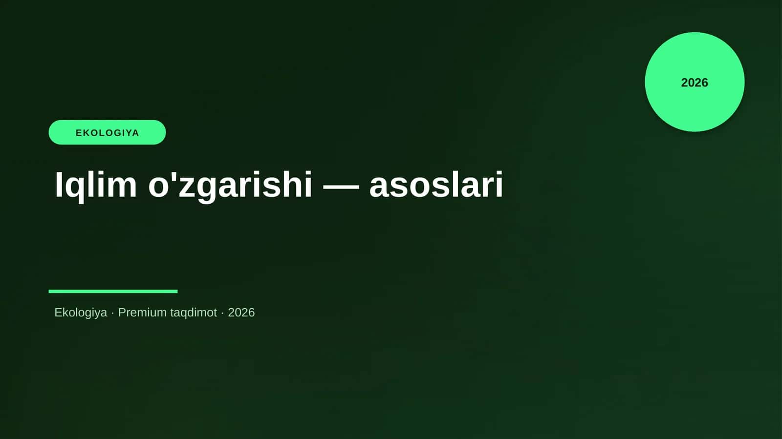 Iqlim o'zgarishi — asoslari