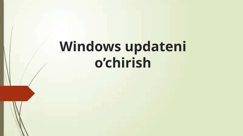 Windows updateni o’chirish