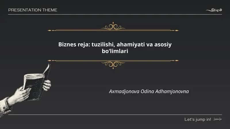 Biznes reja: tuzilishi, ahamiyati va asosiy boʻlimlari