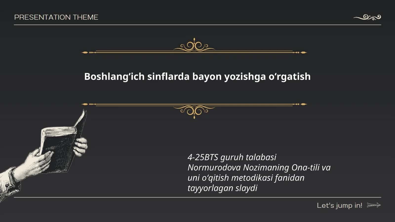 Normurodova Nozimaning Ona-tili va uni oʻqitish metodikasi